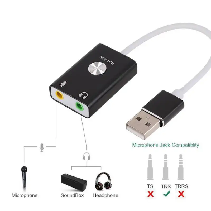 USB Внешняя независимая звуковая карта для настольного компьютера/ноутбука с 3 5 мм