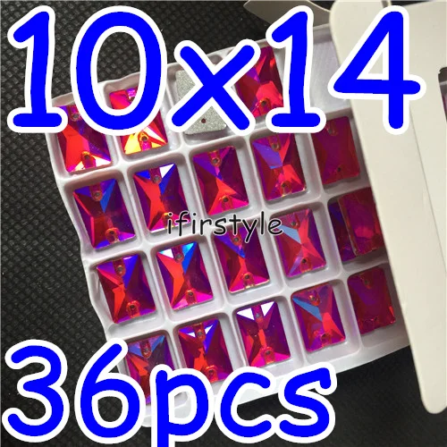 10x14 Rect 36pcs Блестящие Lt Siam красные из цветного стекла кристалл для нашивки каменные капельки слез с плоской основой Rivoli Navette овальные Tri-angle космические швейные стразы - Цвет: 10x14 Rect 36pcs