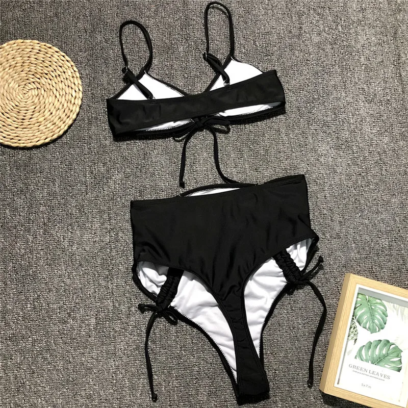 Bikinx стринги женский купальник раздельный Высокая талия бикини микро Топ твердые сексуальные купальники женские, бикини неоновый купальный костюм