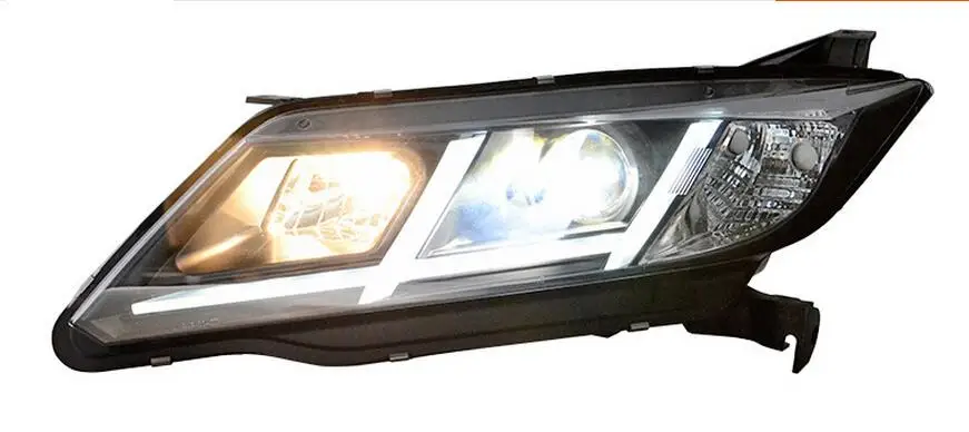 

2pcs bumper lamp For City headlights 2014 2015 2016year head lamp LED DRL front light Bi-Xenon Lens xenon HID