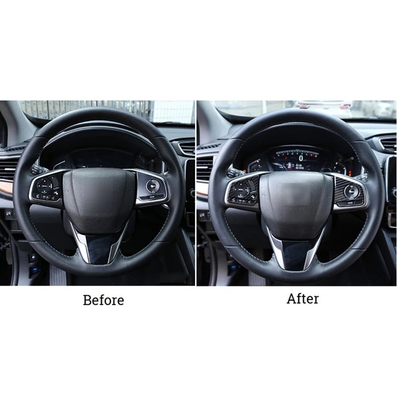 Карбоновое волокно накладка на руль кнопка рамка панель Крышка для Honda Civic