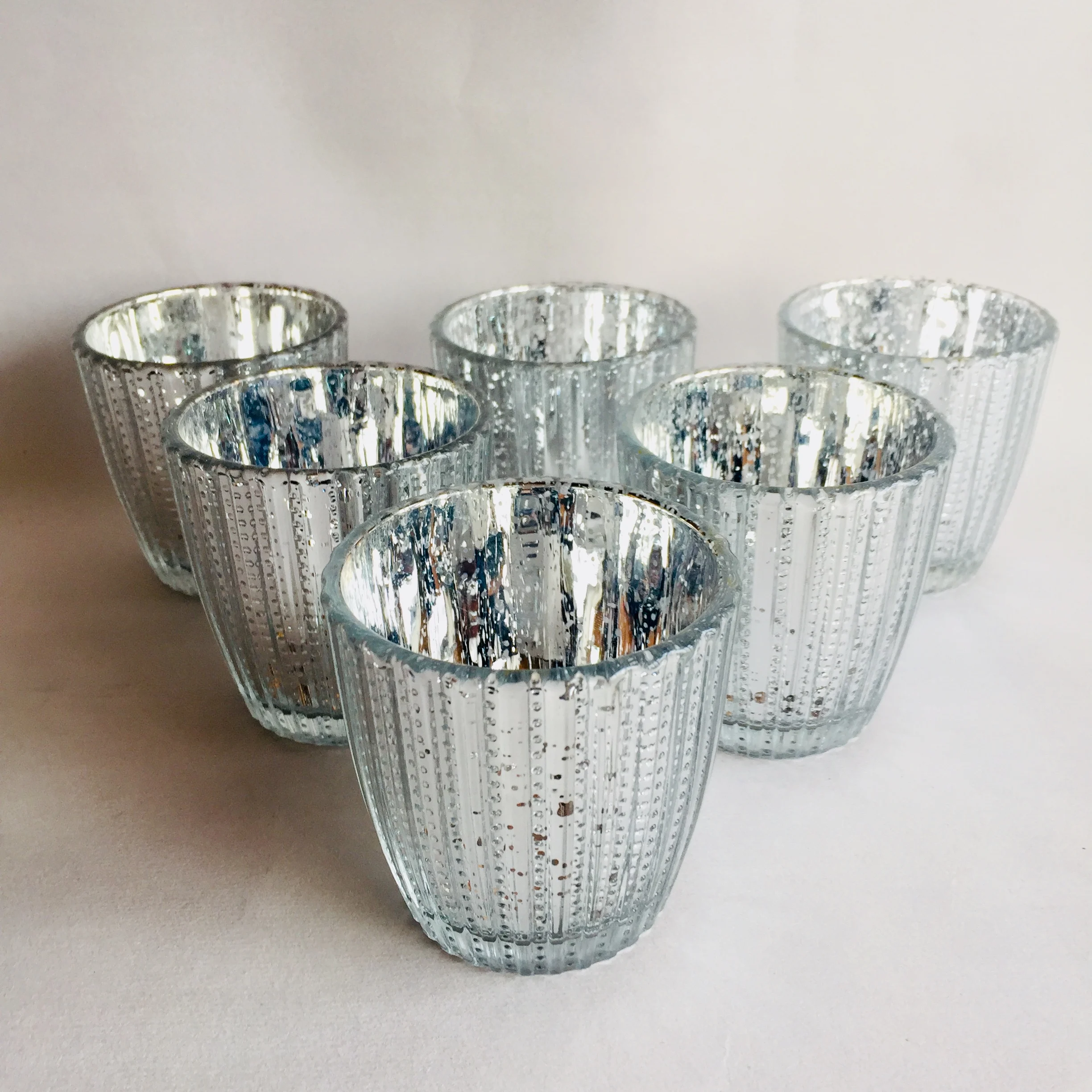 Новинка! Серебряное Стекло ртуть Votive свадебный подсвечник, упаковано 6 шт, USD21.9/лот