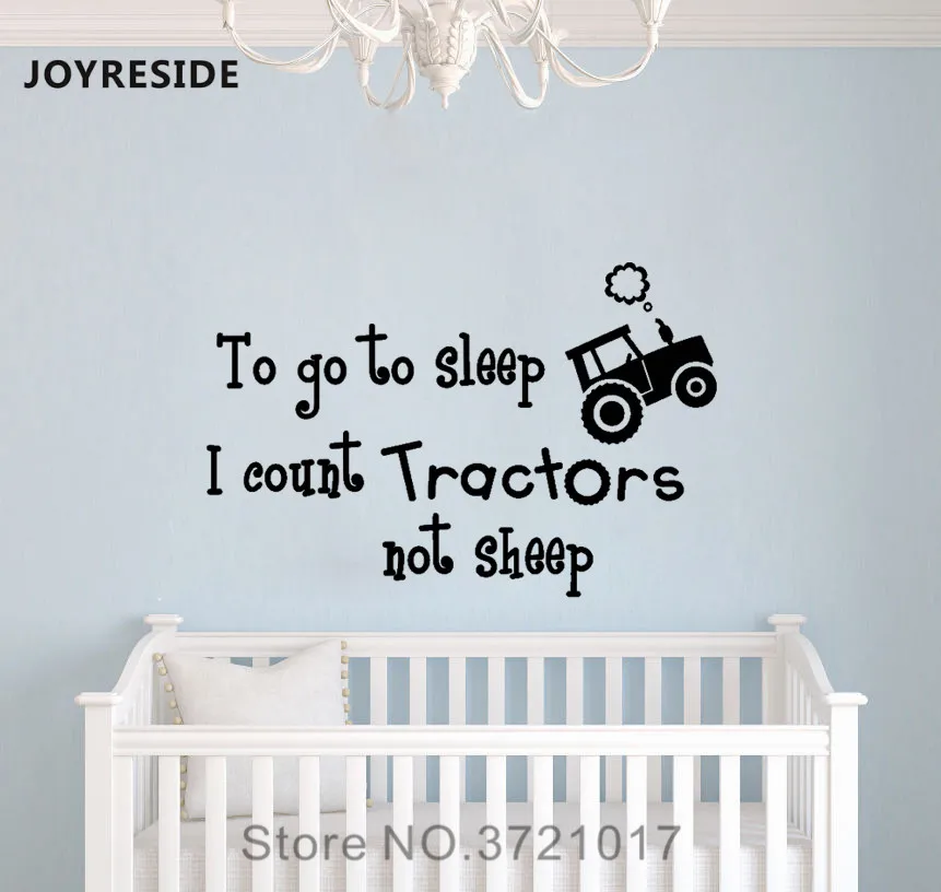 Joyestee детские настенные цитаты Go To Sleep I Count тракторы не овечья Наклейка Виниловая