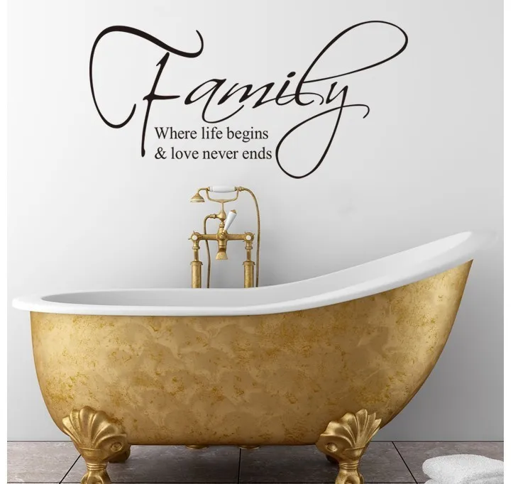 

family where life begins love never ends english quote wall decal decorative adesivo de parede removable vinyl wall sticker