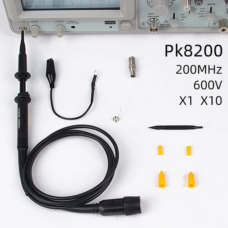 PK8200 200MHz 600V Wanptek осциллограф зонд X1X10 200 МГц 600 в осциллограф крокодил тестовый осциллограф Аксессуары Высокоточный PK8200 - Цвет: PK8200 200MHz 600V