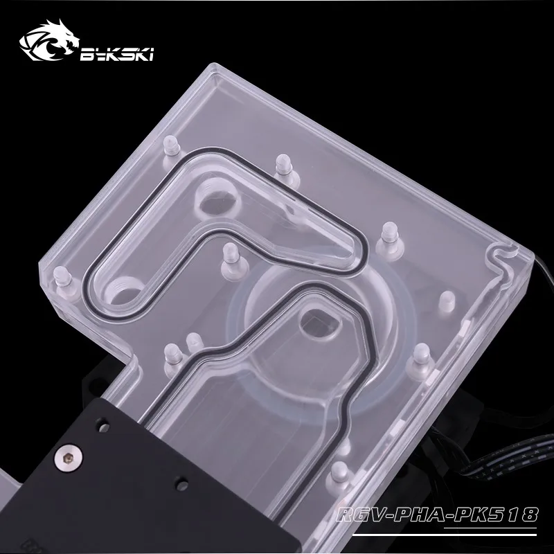 BYKSKI акриловая доска водный канал решение использовать для Phanteks PK518(Evolv X) чехол/процессор GPU Блок/3PIN RGB/акриловый резервуар