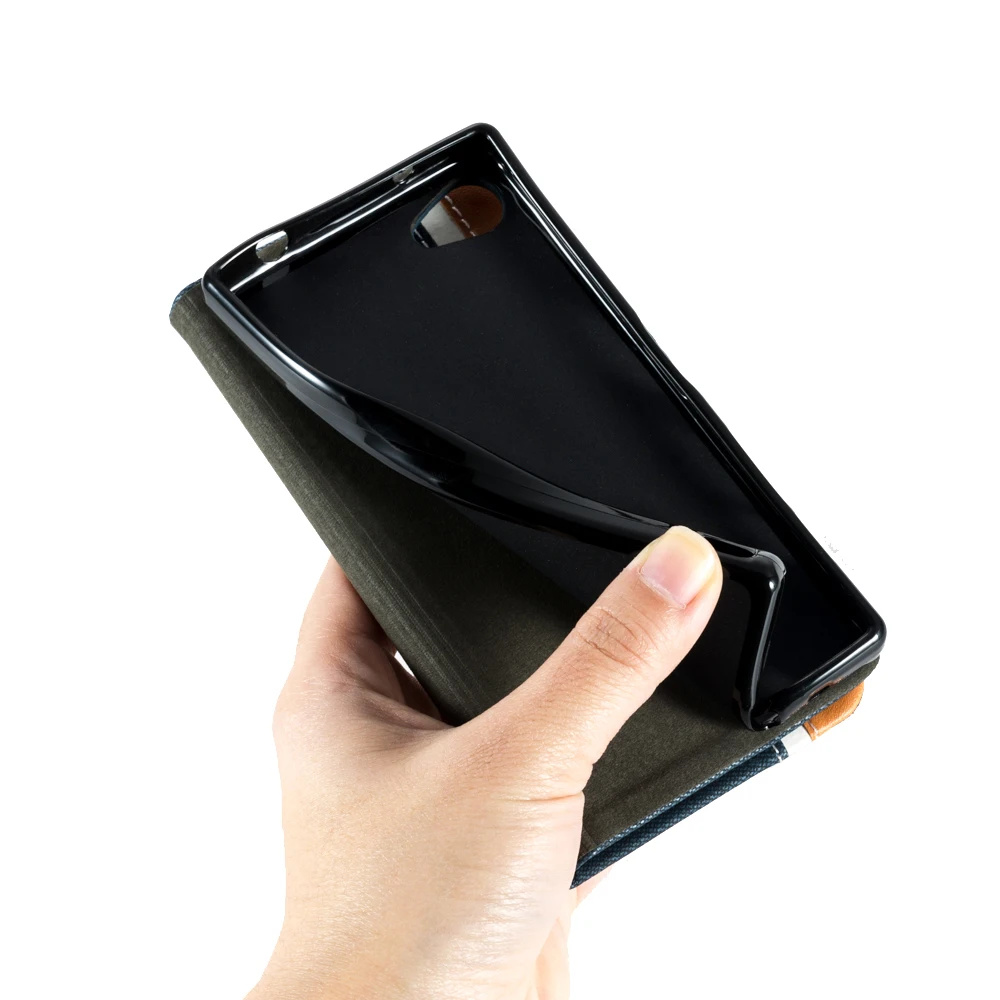 Чехол-книжка для sony Xperia Z5 Compact Wallet откидная крышка для sony Xperia Z5 Mini Мягкая силиконовая задняя крышка
