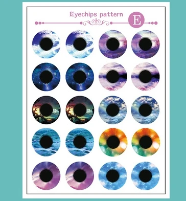 E 10 пар/уп. DIY наглазники с узором Blyth Doll глазные фишки бумажный узор для 1:6 ледяная кукла Blyth аксессуары для глаз ученик Пастер DIY инструмент - Цвет: E