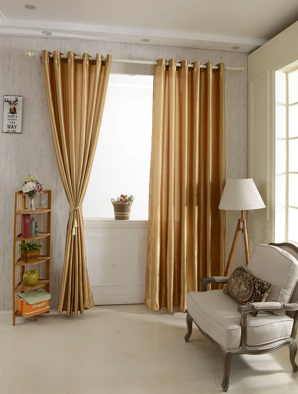 Solid Colors 100*250cm Modern Window Satin Fabric Curtain for living Room Bedroom Hotel Office Blackout Curtains Home Decoration | Дом и сад