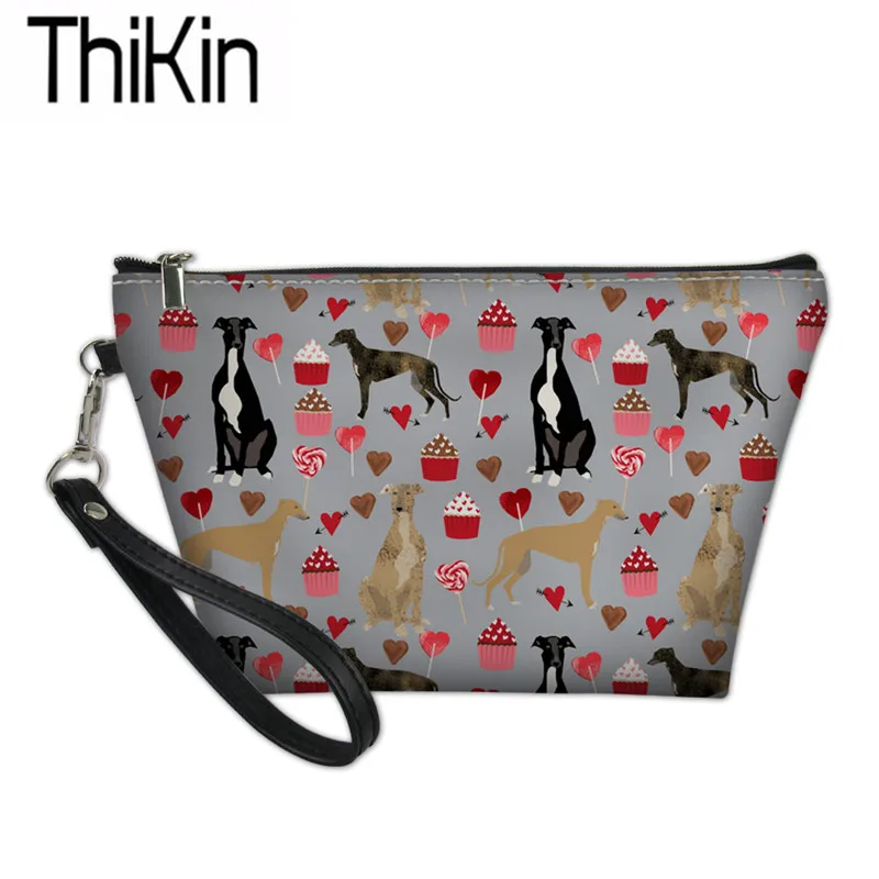 Женские косметические Чехлы THIKIN сумки для макияжа серого цвета с принтом Дамская