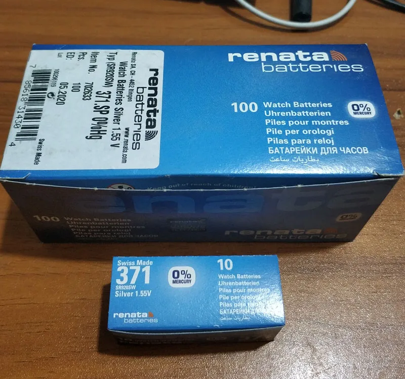 Аккумулятор для часов 20xrenata с оксидом серебра 371 SR920SW 920 1 55 в 100% оригинальный бренд