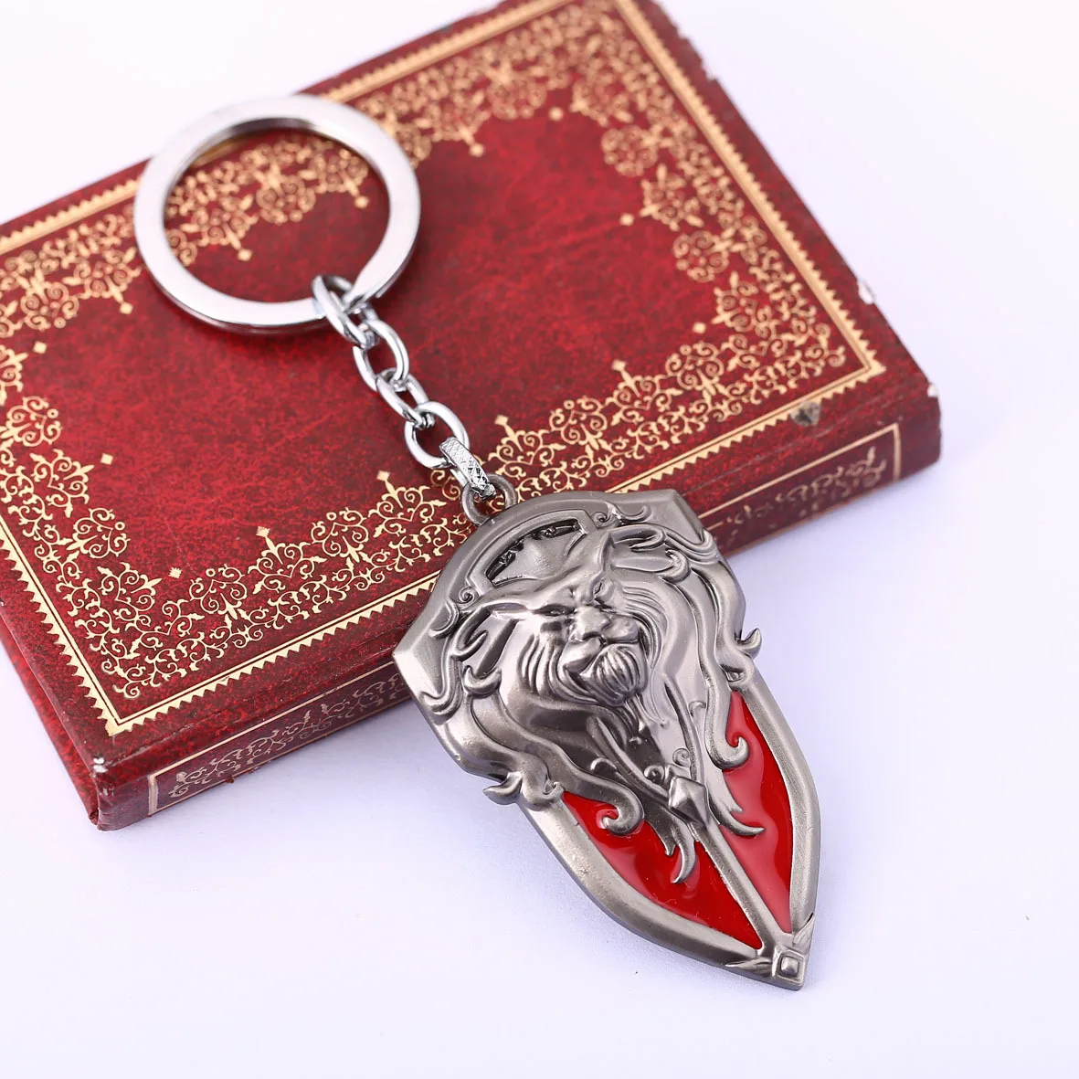 В стиле панк WOW игра Glory for the Alliance брелок со львом античный серебряный Голова