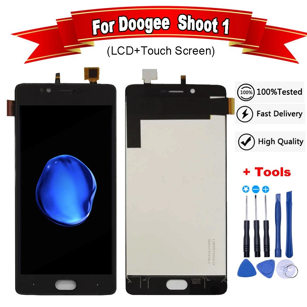 Для DOOGEE Shoot 1 ЖК дисплей + кодирующий преобразователь сенсорного экрана в сборе