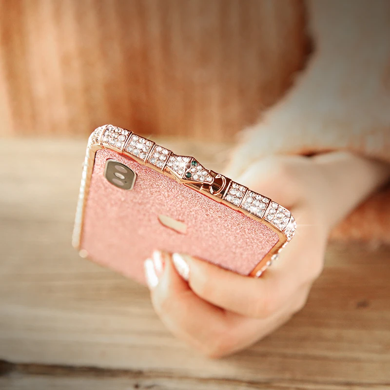 Luxuy Алмазный бампер для iPhone X 6 S 7 8 плюс модные блестящие кристалл чехол телефона
