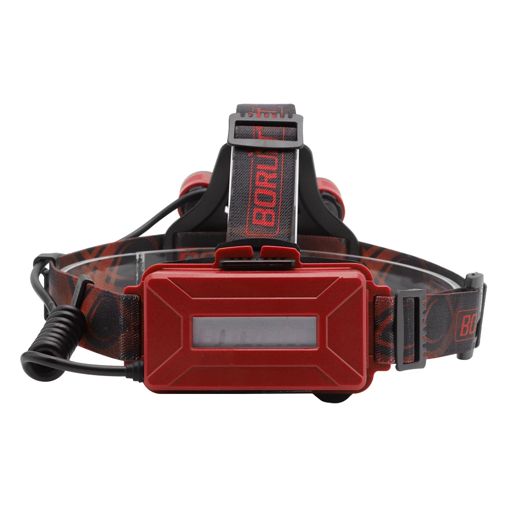 BORUiT XM-L2 светодиодный налобный фонарь XPE красный светодиодный фонарик для охоты 4-режиме с регулируемым зумом, Мощность банк налобный фонарь, 18650 Батарея