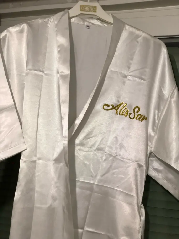 Personalised Satin silk Bride Robe women custom wedding date Peignoir bridesmaid best gift bridal pink shower robes | Дом и сад