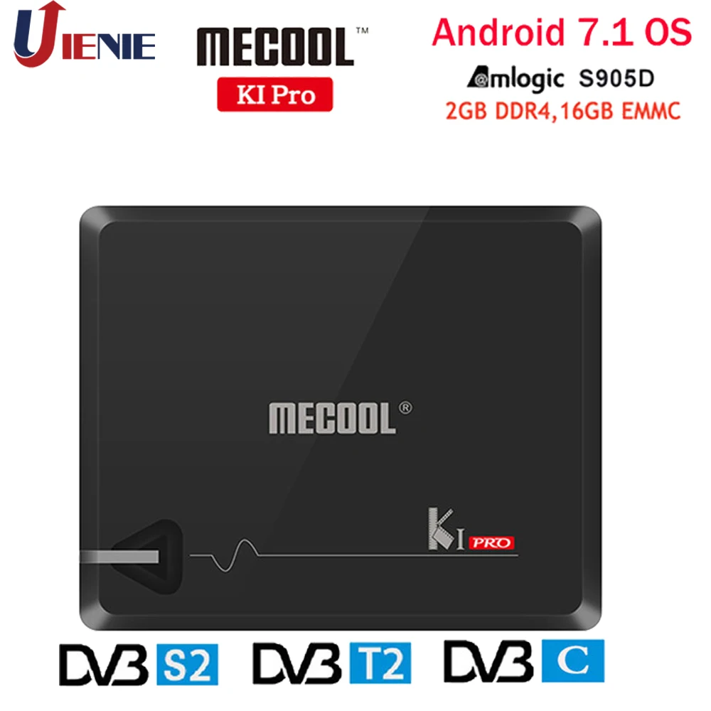 MECOOL KI PRO приставка Android 7 1 Amlogic S905D Quad 2G + 16G DVB-T2 &amp S2/DVB-T2/DVB S2 DVB-C 4K Ultra HD плеер |
