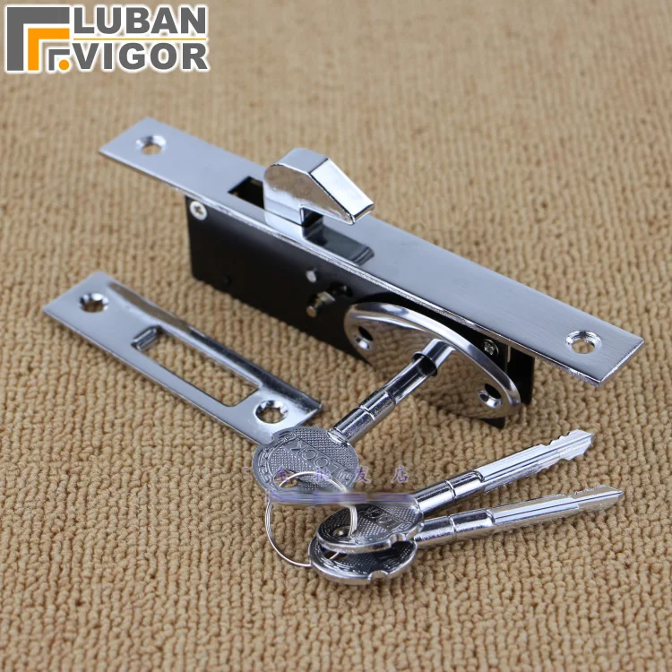 Алюминиевый сплав раздвижные двери крюк замок невидимый врезной для деревянной