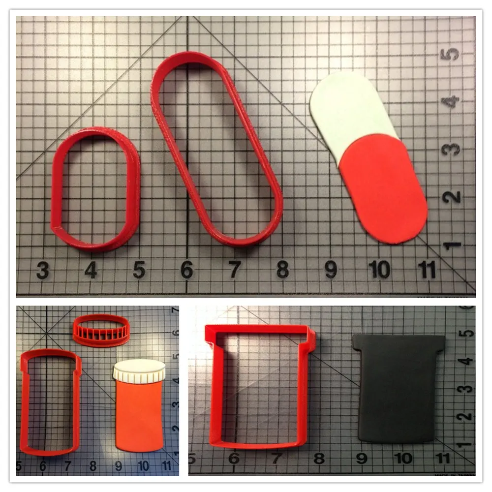 Дизайн бутылки для таблеток резак торта 3D Печатный пресс набор резаков печенья