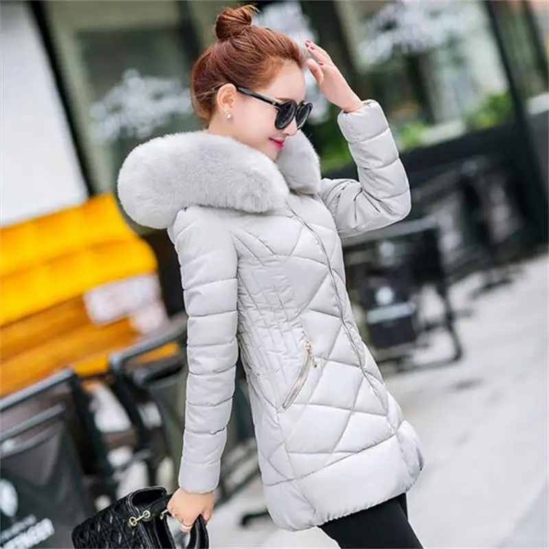 Женская зимняя куртка с меховым воротником теплая капюшоном 2019|parka coat|winter coat