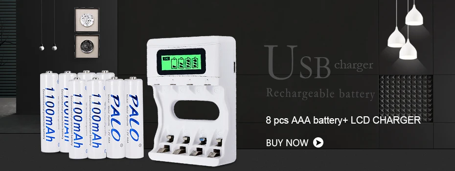 PALO ЖК-дисплей зарядное устройство для AA/AAA/SC/C/D/9 V батарея+ 4 шт nimh 8000 mah аккумуляторная батарея D