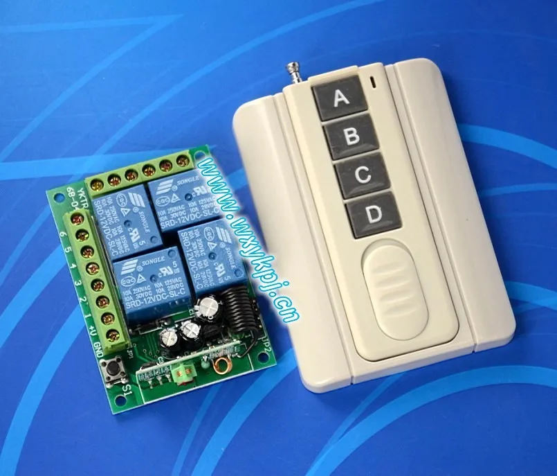 DC 12 V 4CH RF Беспроводная система дистанционного управления для гаражных