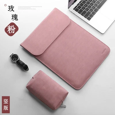 velvet pink s2 Новые матовые из искусственной кожи рукав сумка для ноутбука 15,6 14 для macbook Air 13 Чехол Pro retina, 11, 12, 15 лет для Xiaomi Mi Тетрадь 12,5 13,3 - Цвет: velvet pink s2