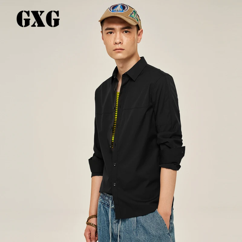 Gxg Мужская 2017 Новинка осени код ремонт хлопок Легкая глажка черная кофта с