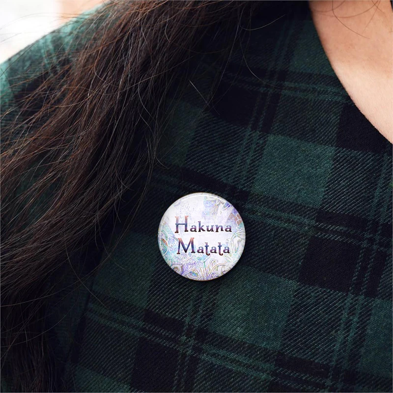 Hakuna Matata вдохновляющая Цитата брошь в винтажном стиле джинсовая одежда значок
