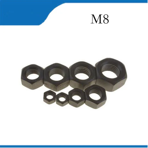 

Free shipping 50pcs/Lot Metric Thread M8 Black Grade 8.8 Carbon Steel Hex Nut Hexagonal Nut Screw Nutstainless bolts,nails