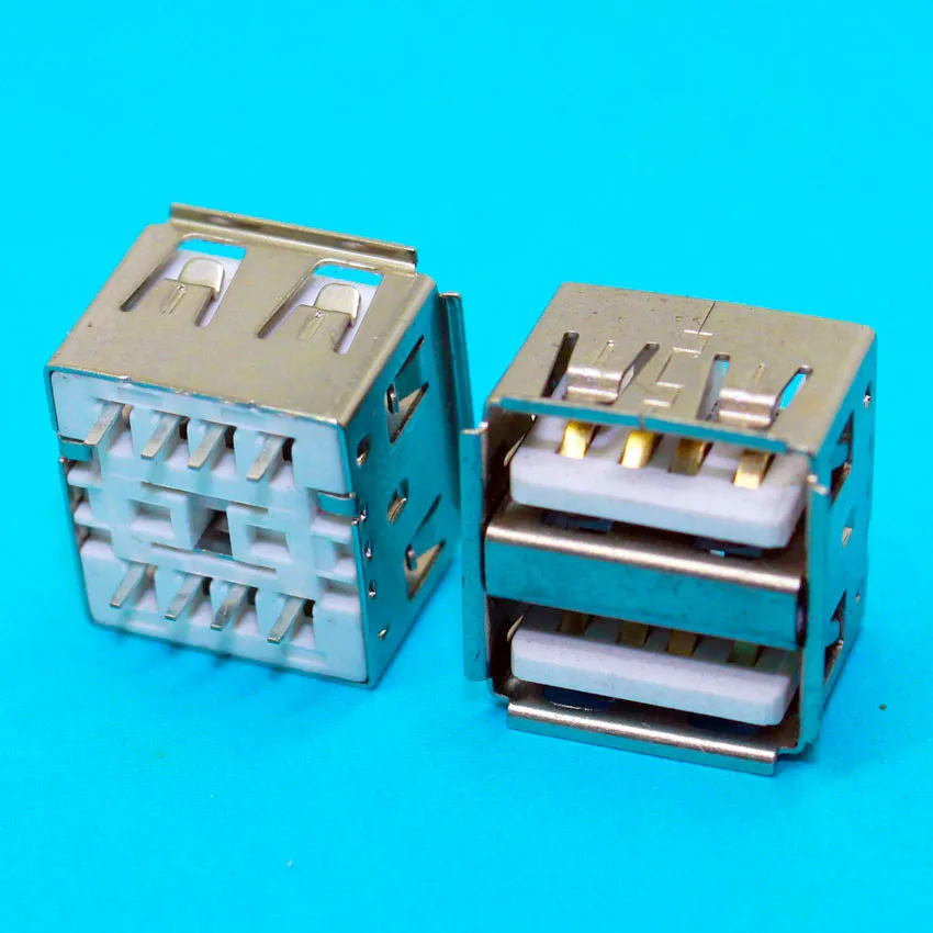 Двойной USB разъем типа A двойной 180 Степень погружения вертикальный usb 2 0 белый 8P|usb