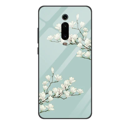 Оранжевый Чехол из закаленного стекла для Xiaomi Mi 9 T 9 t, Мягкая силиконовая задняя крышка для Xiaomi Mi 9 T, чехол для телефона с рисунком из мультфильма s для Xiaomi Mi 9 T - Цвет: Оранжевый