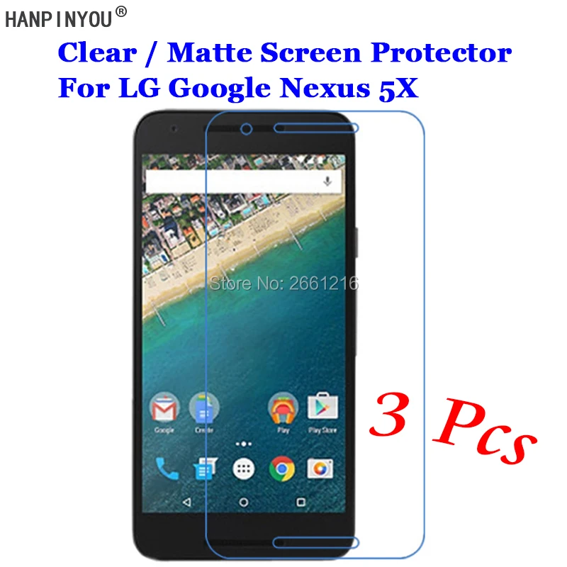 

3 Pcs/Lot New HD Clear / Anti-Glare Matte Front Screen Protector Touch Film Protection Skin For LG Google Nexus 5X 5.2"