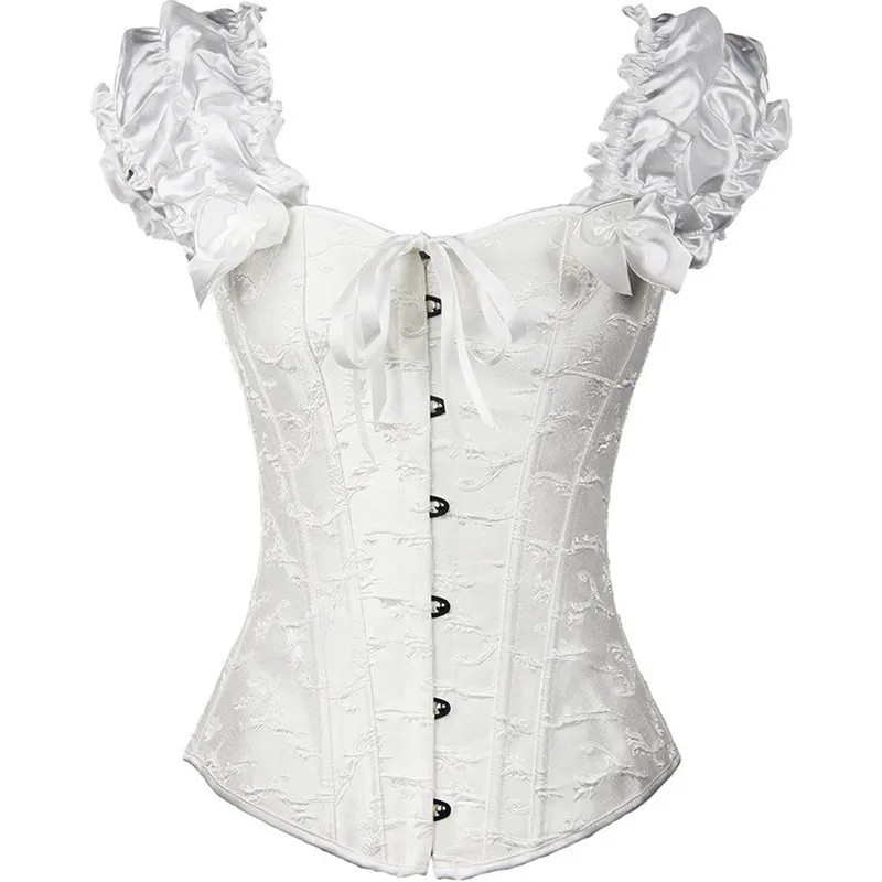 

Sexy Corselet Corsets and Bustiers Korset Women Burlesque Overbust Corset Beaded Sexy Lingerie Lace Bustier Corsage