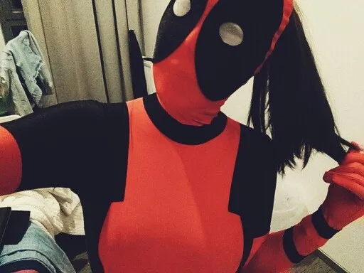 Дэдпул костюм оптовая продажа 2018 Прохладный для дам с принтом Deadpool красного