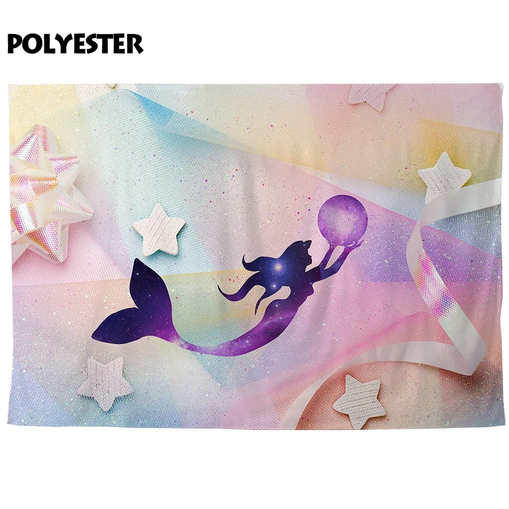 Allenjoy новый фотографический фон Русалка Пляж Хрустальный шар звезда лента