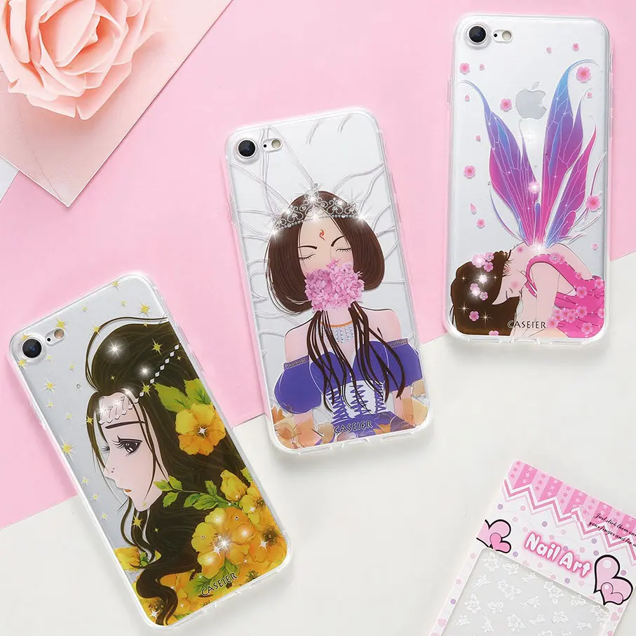 CASEIER милый чехол для телефона iPhone 7 8 6 6s Plus Чехлы Блестящий Мягкий SE 5 5S se Funda Capinha Capa |
