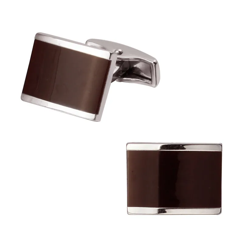 

high quality brass material article silvery red square enamel cufflinks new retail wholesale fashion men's shirts cuffl