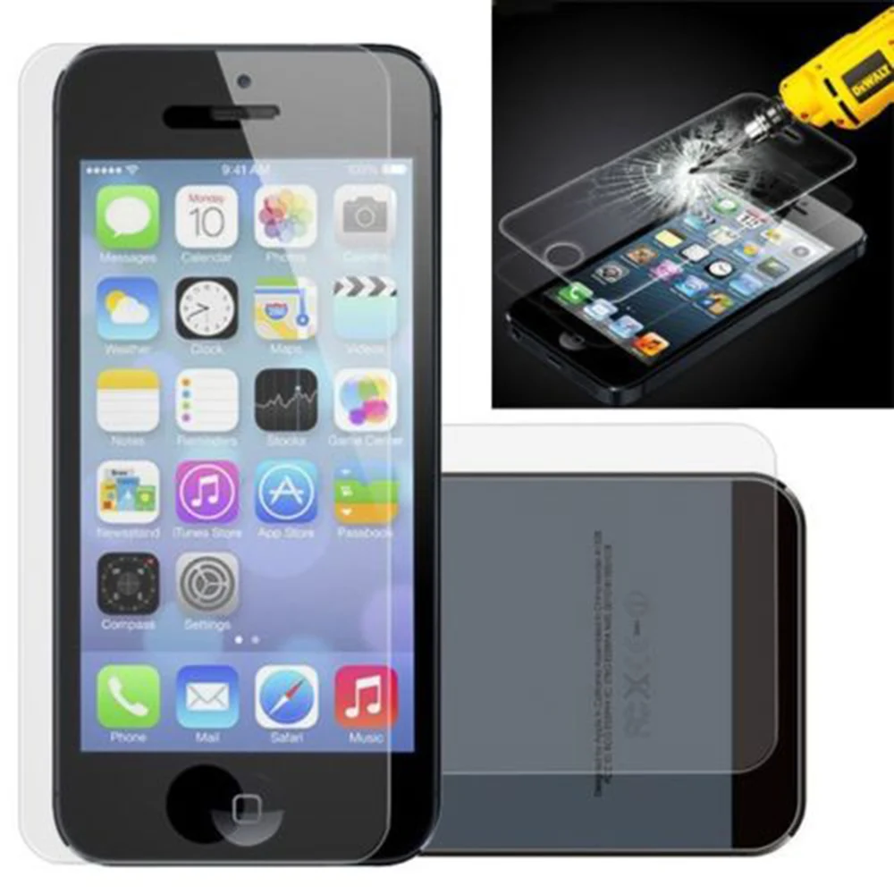 2 шт. Защитное стекло для iPhone 5S спереди и сзади Ультра тонкое закаленное iphone