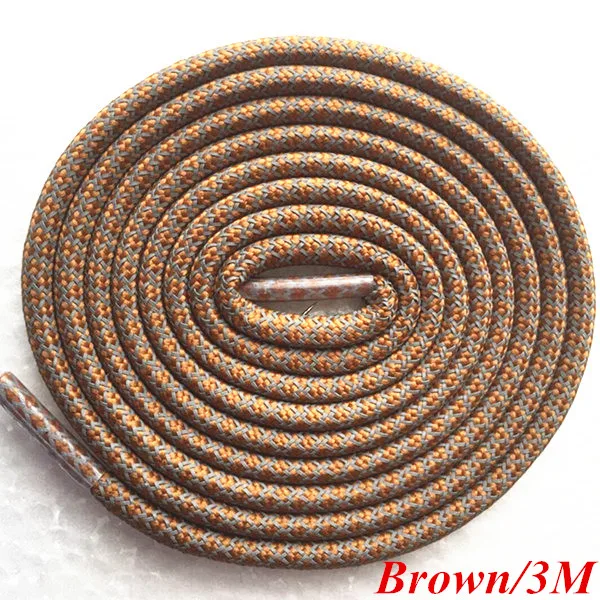 Brown 3M 4", 3 м, рефлективные веревки шнурки круглые веревочные шнурки ночного бега шнурки для кроссовок Yeezy Boost спортивная обувь - Цвет: Brown 3M