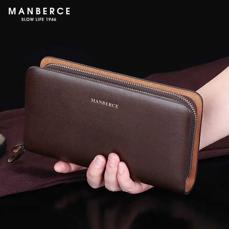 известных брендов MANBERCE мужской кошелёк большая бумажник портмоне мужское