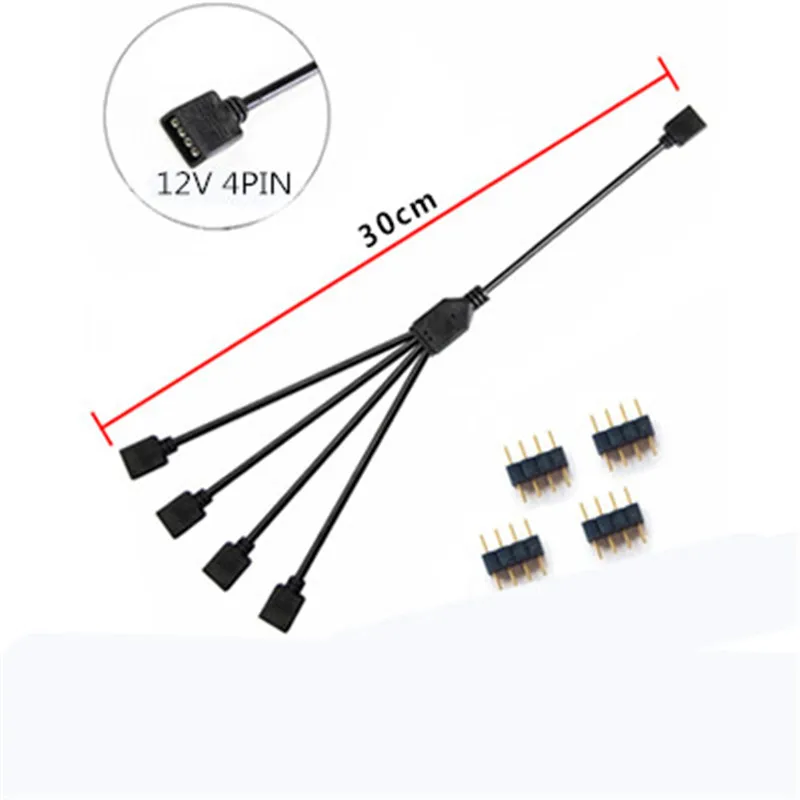 1-4(4Pin 12V) Материнская плата интерфейс 3PIN/4PIN AURA RGB 1-4 интерфейс сплиттер адресуемый D-RGB синхронизация концентратор передачи удлинитель - Цвет лезвия: 1-4(4Pin 12V)