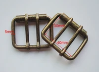 1 91640mm leathercraft hardware antique bronze double pins belt roller bucklebag bucklegarment accessoriesbag fasteners