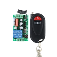 wireless remote control light switch 10a relay output radio ac 220v 1 channel receiver module 2 button transmitter 10pcs