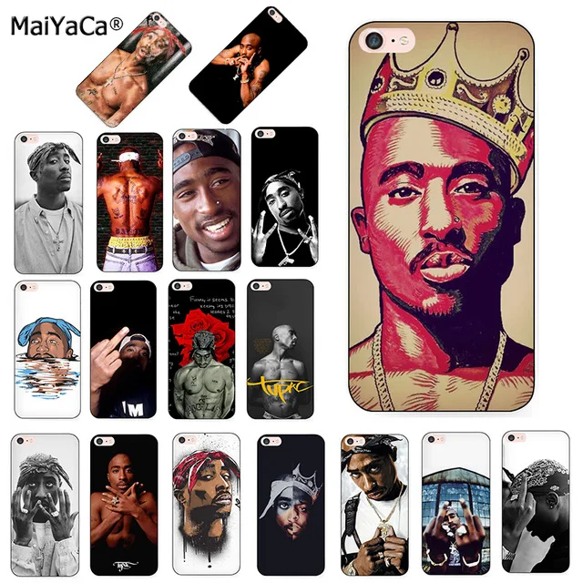 MaiYaCa 2pac Тупак для iPhone 4S SE 5C 5S 5 6 6S 7 8 Plus X XR XS MAX Samsung черный мягкий чехол телефона