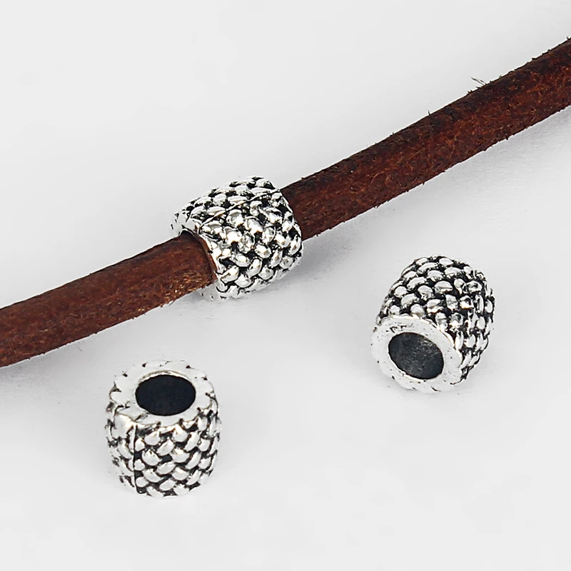 10 шт. Круглые Кожаные Ползунки с саржевым узором | Украшения и аксессуары