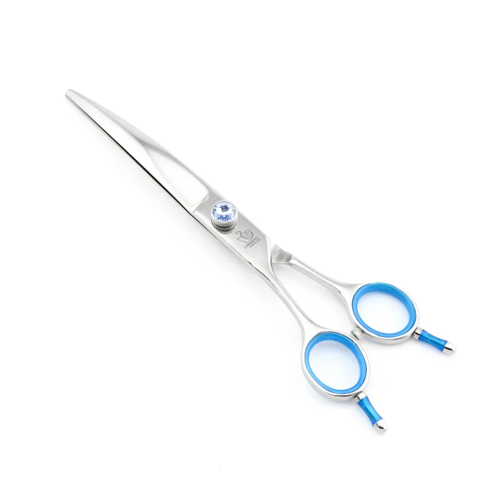Pet Dog Grooming Scissors 7 INCH Left Hand Curved Hair Shears Big Blue Stone Bag Optional 1PCS/LOT Lyrebird NEW | Красота и здоровье