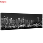 Алмазная живопись сделай сам, черно-белый Ночной пейзаж Нью-Йорка, вышивка крестиком, Алмазная мозаика, алмазная вышивка со стразами