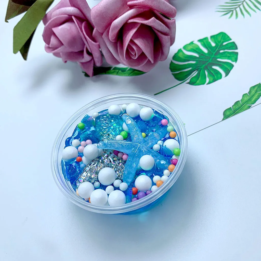 Пушистый грязевой глиняный слизик DIY мягкий хлопок облако слизик пушистый грязевой хвост русалки талисманы слизик розыгрыши игрушки# K2