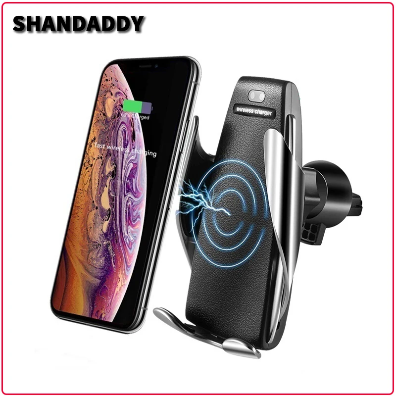 Автомобильный держатель Qi Беспроводное зарядное устройство для iPhone XS X 8 7 10 Вт